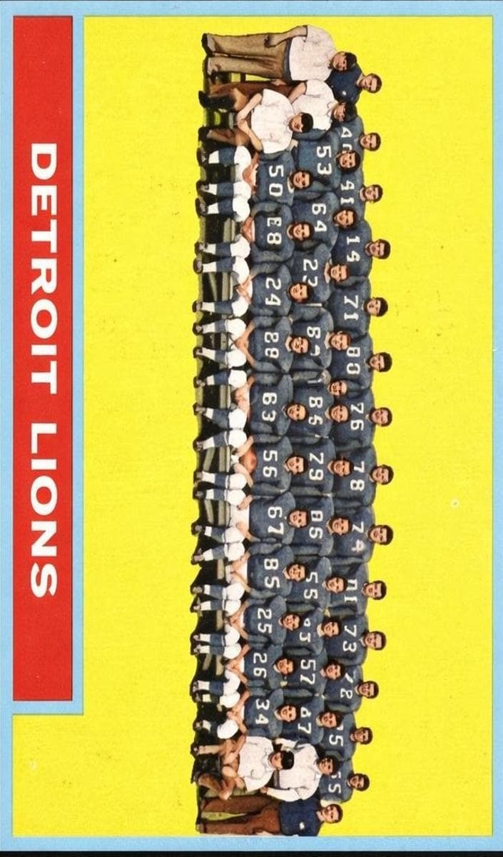 Detroit Lions 1962 topps Topps