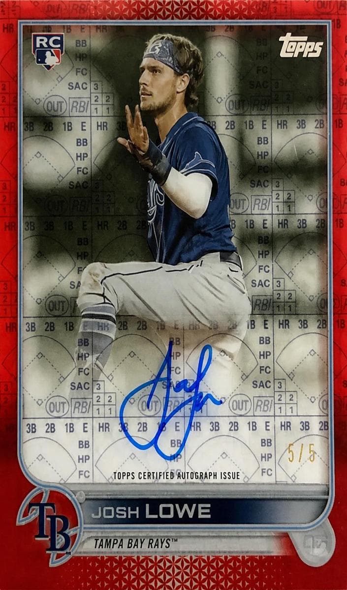 Josh Lowe 2022 topps Topps Clearly Authentic
