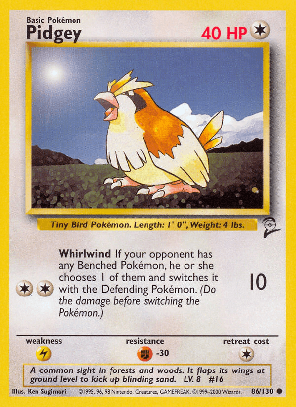 Pidgey 2000 Pokemon Base Set 2