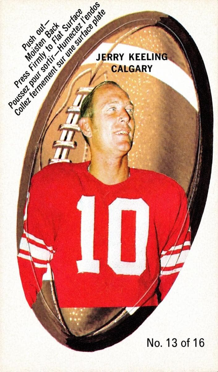 Jerry Keeling 1970 o-pee-chee Cfl Push-out Inserts
