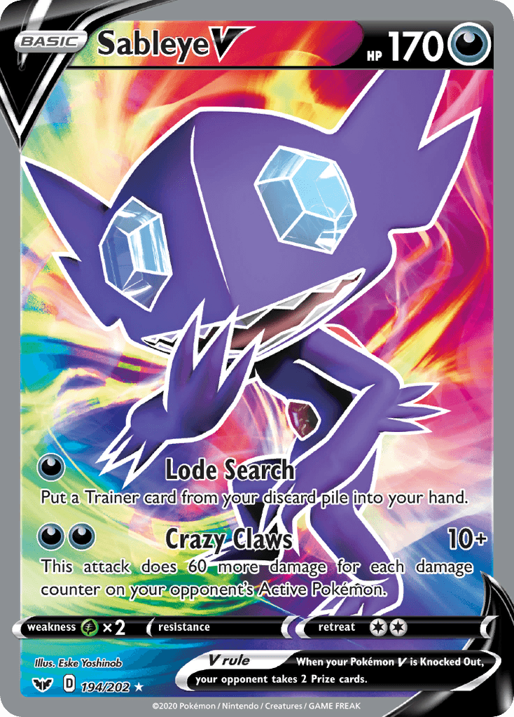 Sableye V 2020 Pokemon Sword & Shield
