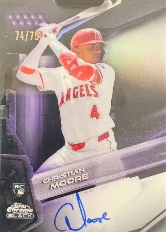 Christian Moore 2026 topps Topps Chrome Black Autographs