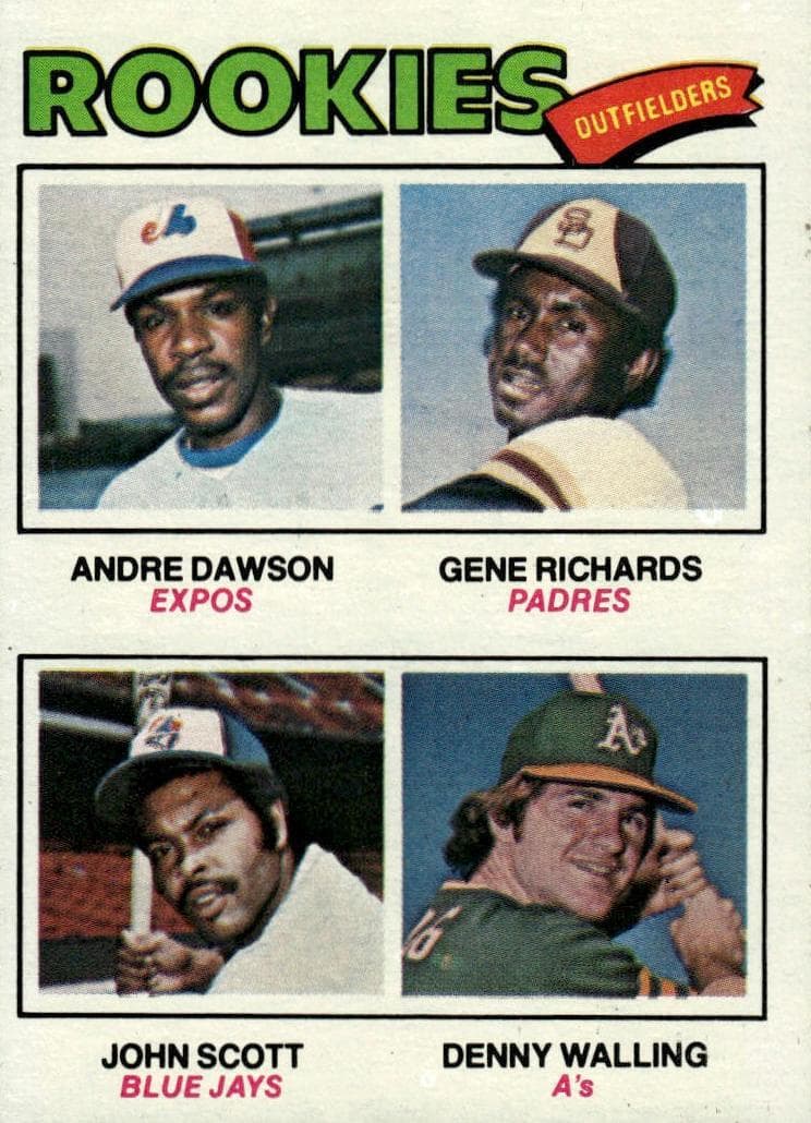 1977 Rookie Outfielders (Andre Dawson / Gene Richards / John Scott / Denny Walling) #473