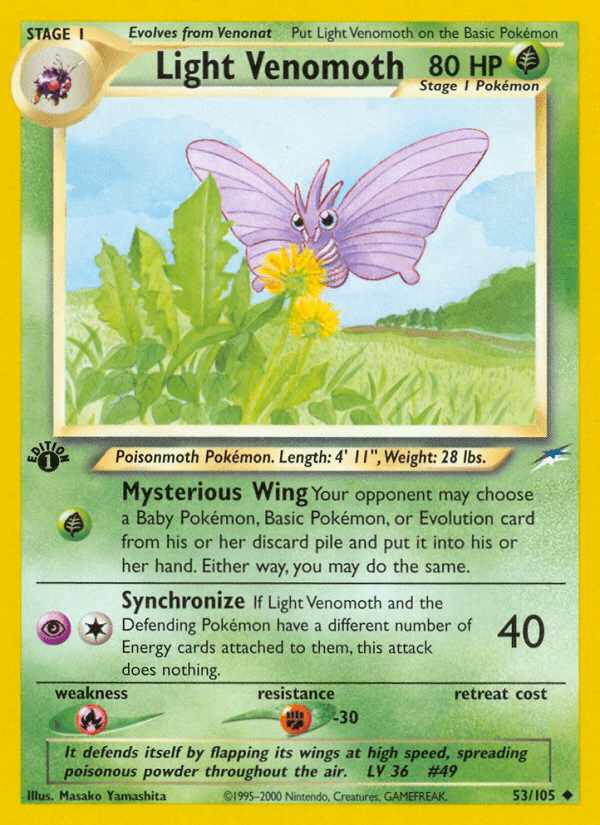 Light Venomoth 2002 Pokemon Neo Destiny