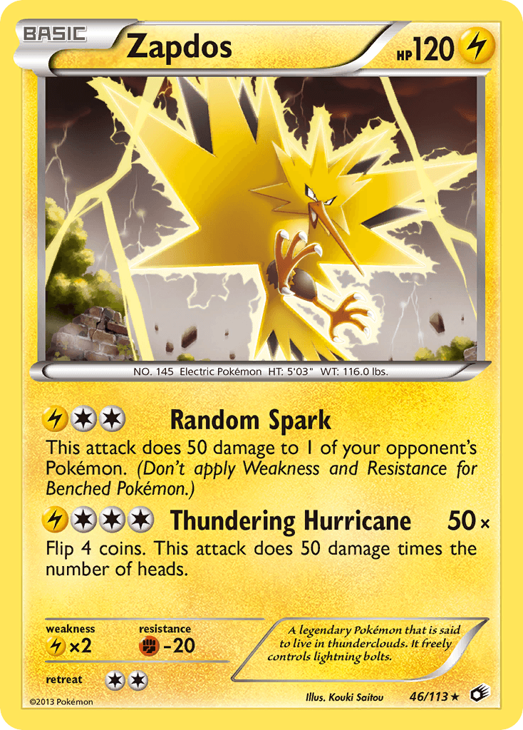 Zapdos 2013 Pokemon Legendary Treasures