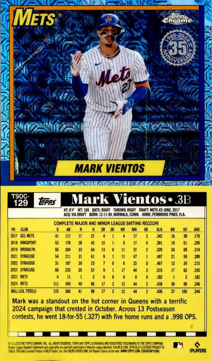 Mark Vientos 2025 topps Topps