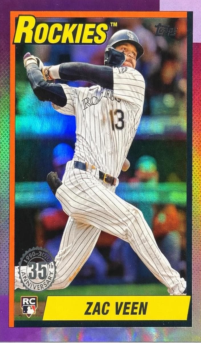 Zac Veen 2025 topps Update 1990 Topps