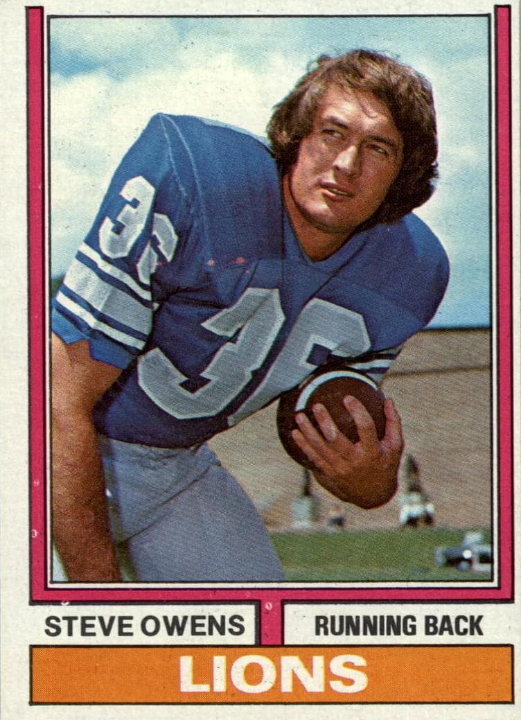 Steve Owens 1974 topps Topps