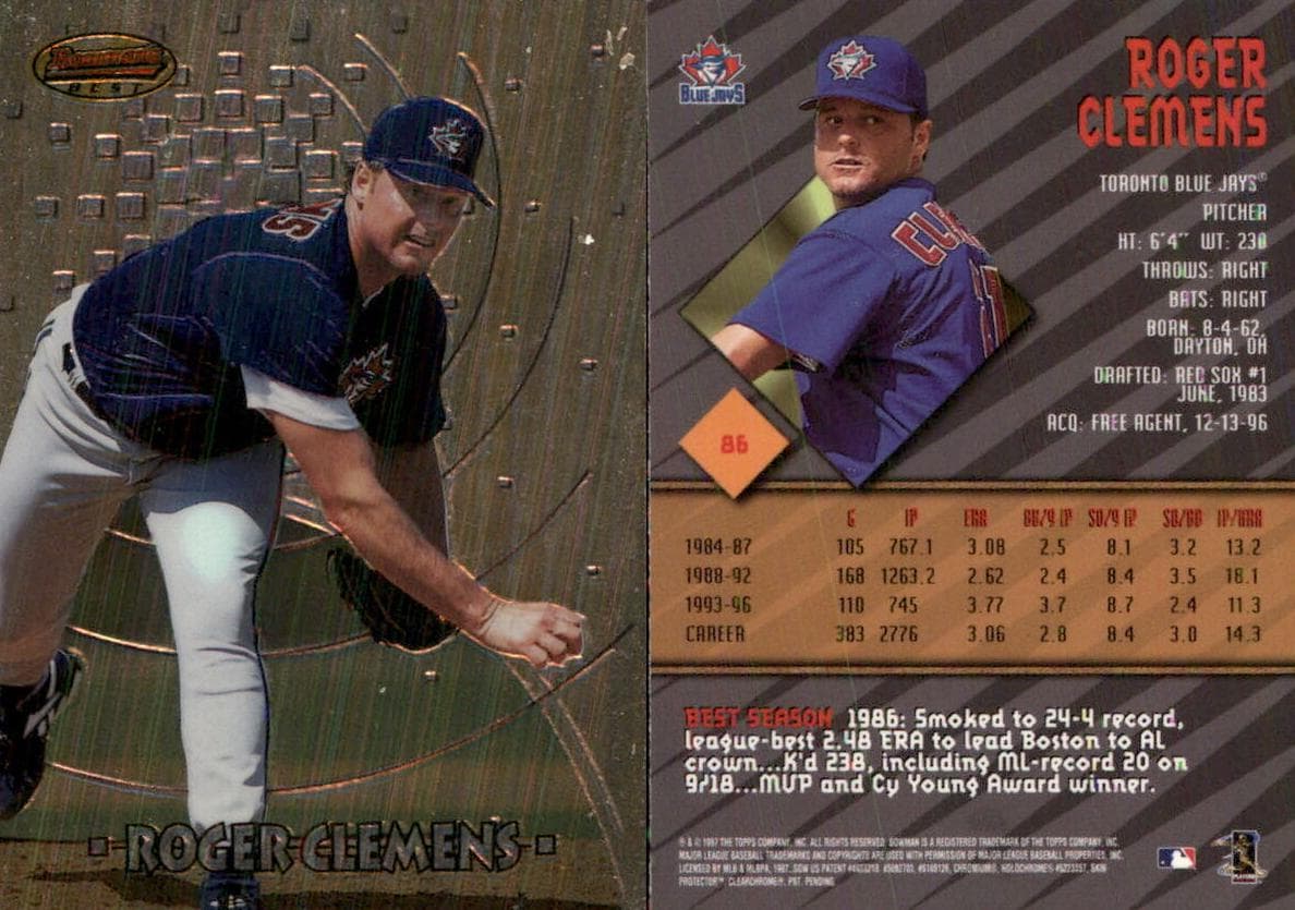 Roger Clemens 1997 bowman