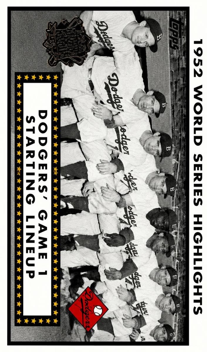 Dodgers' Game 1 Starting Lineup 2002 topps Topps