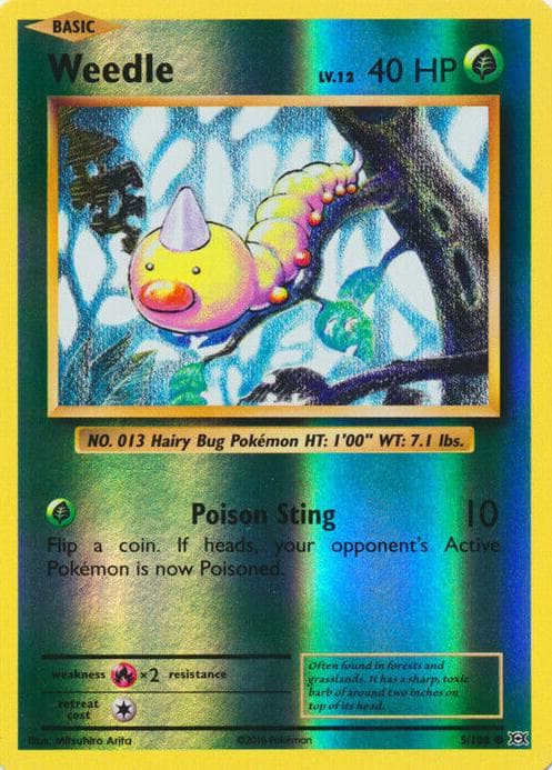 Weedle trading card
