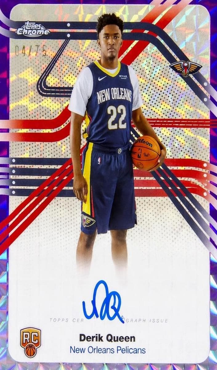 Derik Queen 2025 topps Topps Chrome Next Stop Signatures - Blue Refractor example 1
