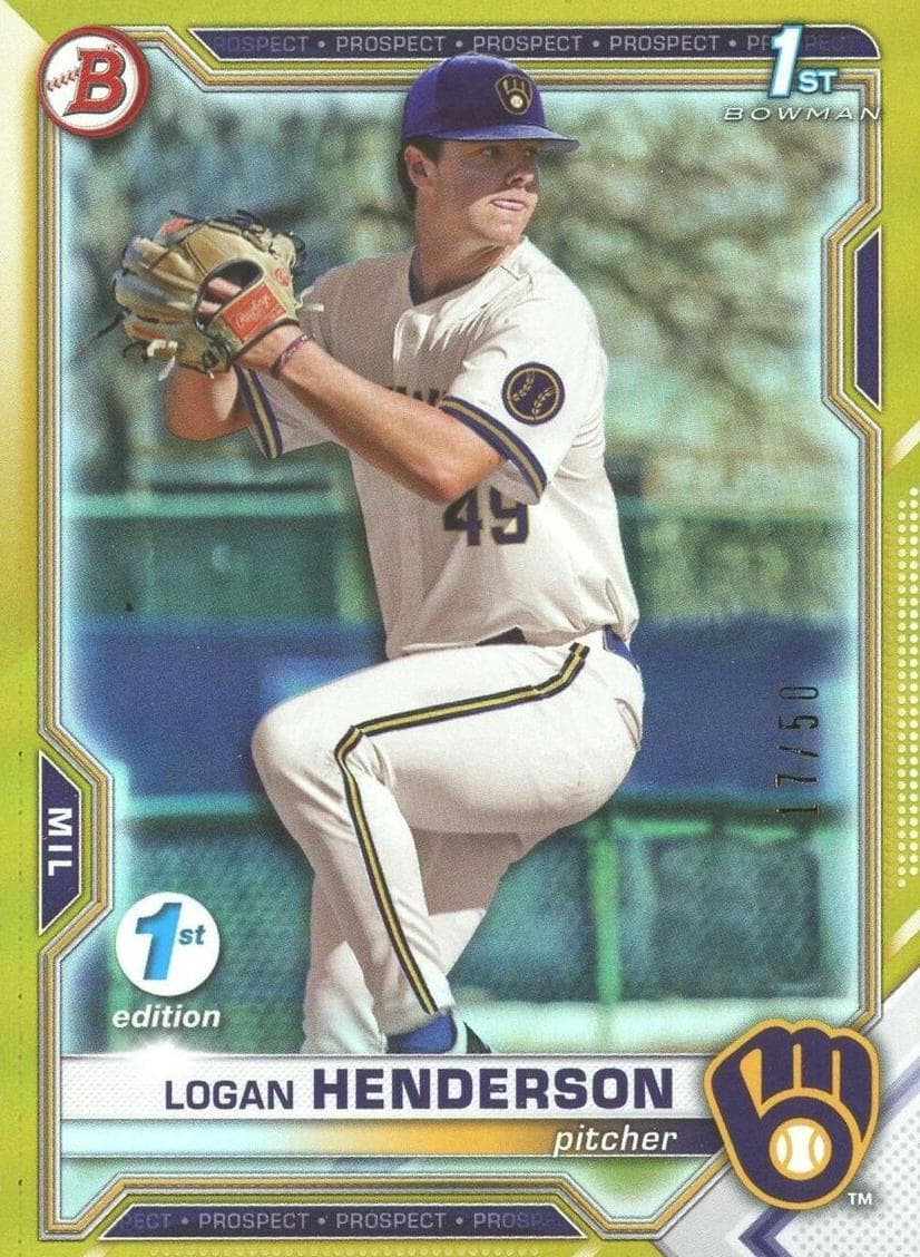 Logan Henderson 2021 bowman Bowman Draft