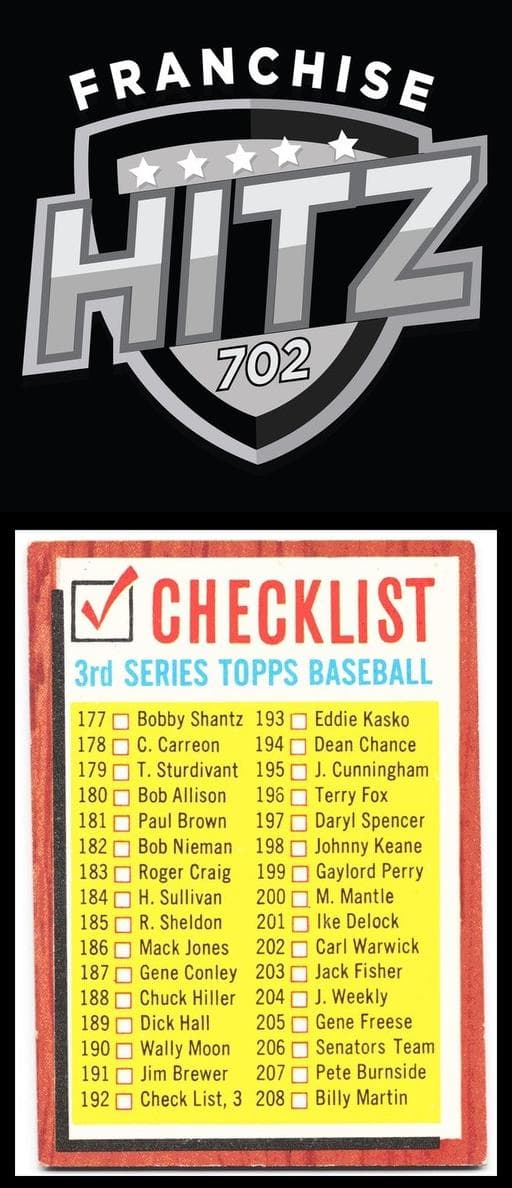 3rd Series Checklist: 177-264 1962 topps Topps