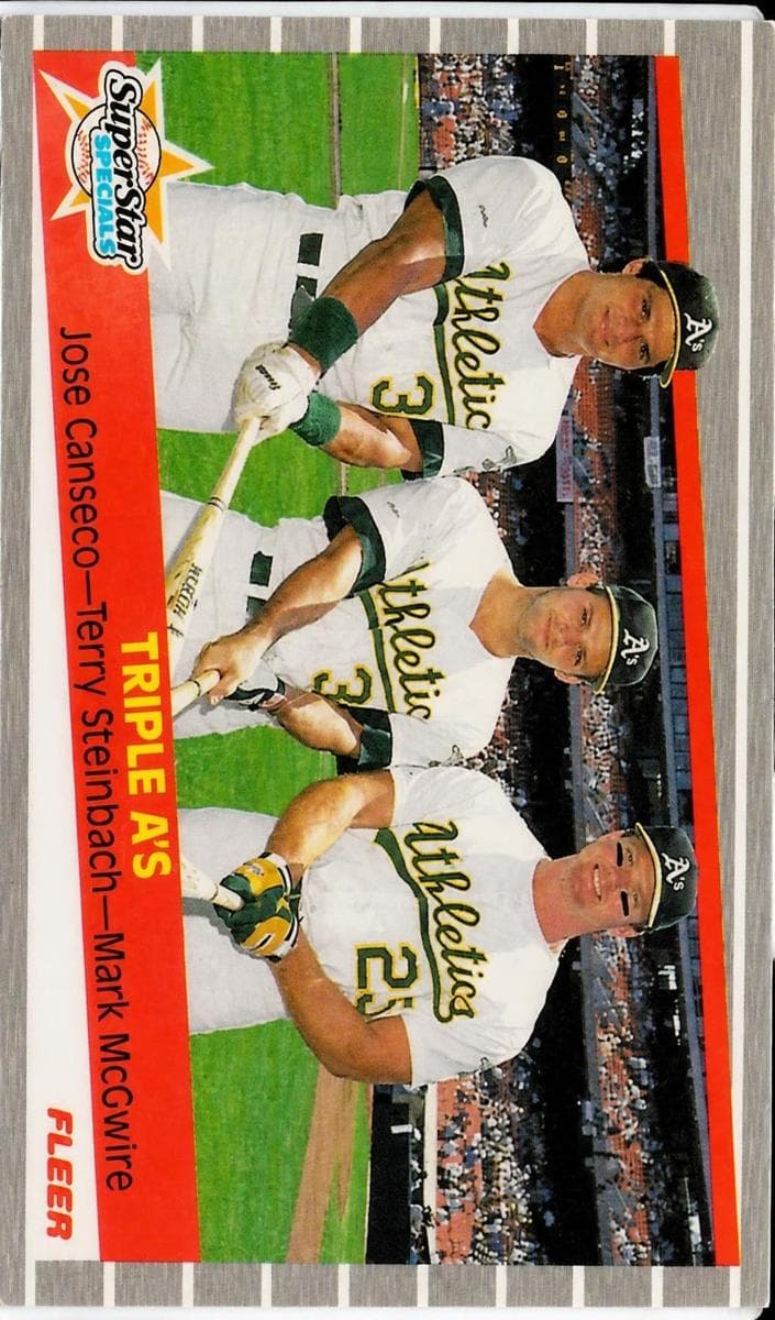Triple A's (Jose Canseco / Terry Steinbach / Mark McGwire) 1989 fleer