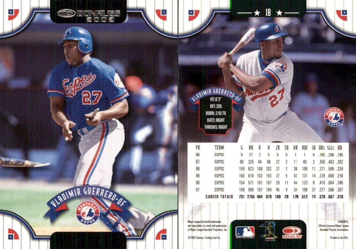 Vladimir Guerrero 2002 panini Donruss