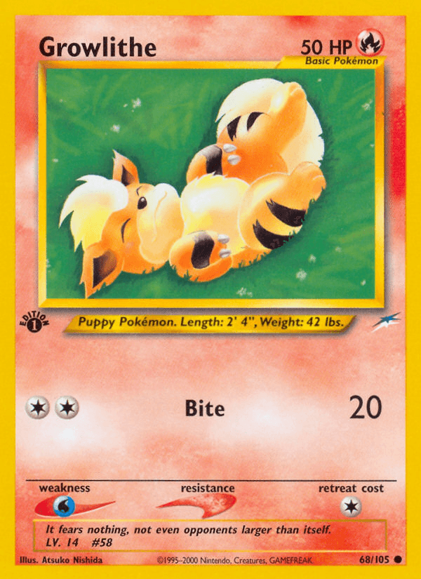 Growlithe 2002 Pokemon Neo Destiny 1st Edition