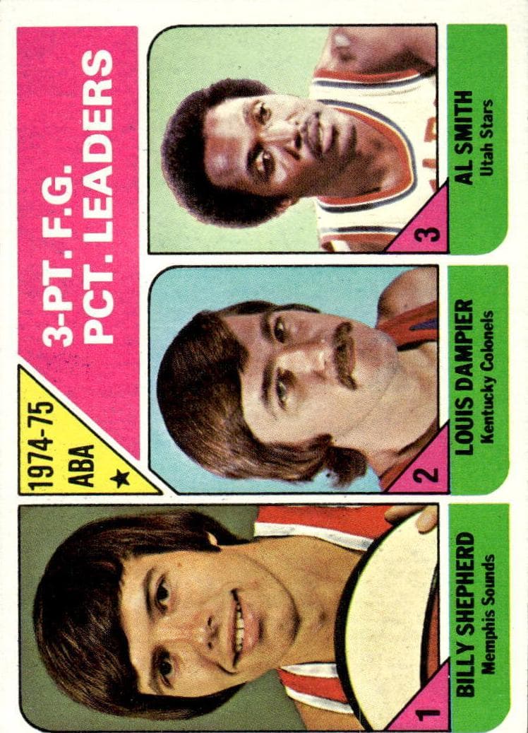 ABA 3-Pt. F.G. Pct. Leaders (Billy Shepherd / Louie Dampier / Al Smith) #223
