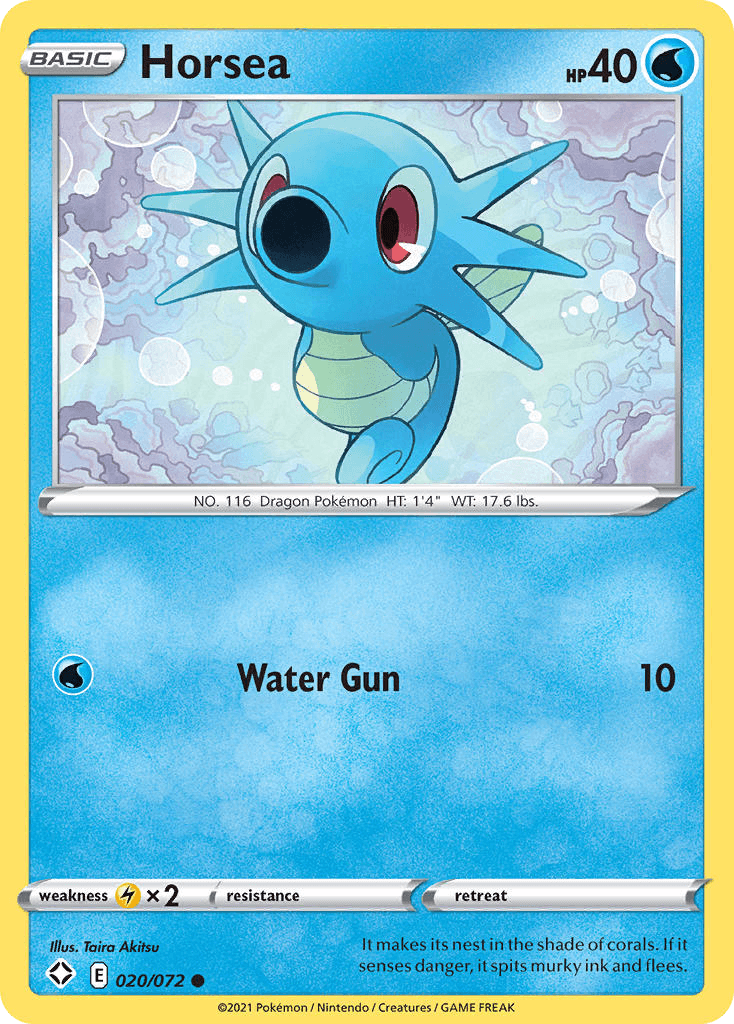 Horsea 2021 Pokemon Shining Fates Reverse Holo
