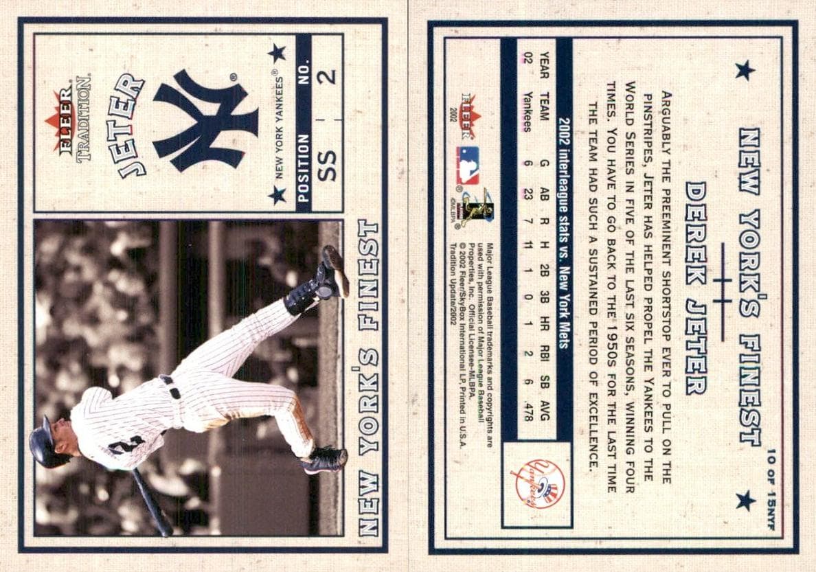 Derek Jeter 2002 fleer Fleer Tradition Update