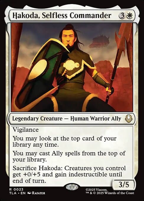 Hakoda, Selfless Commander 2025 Magic: The Gathering Avatar: The Last Airbender