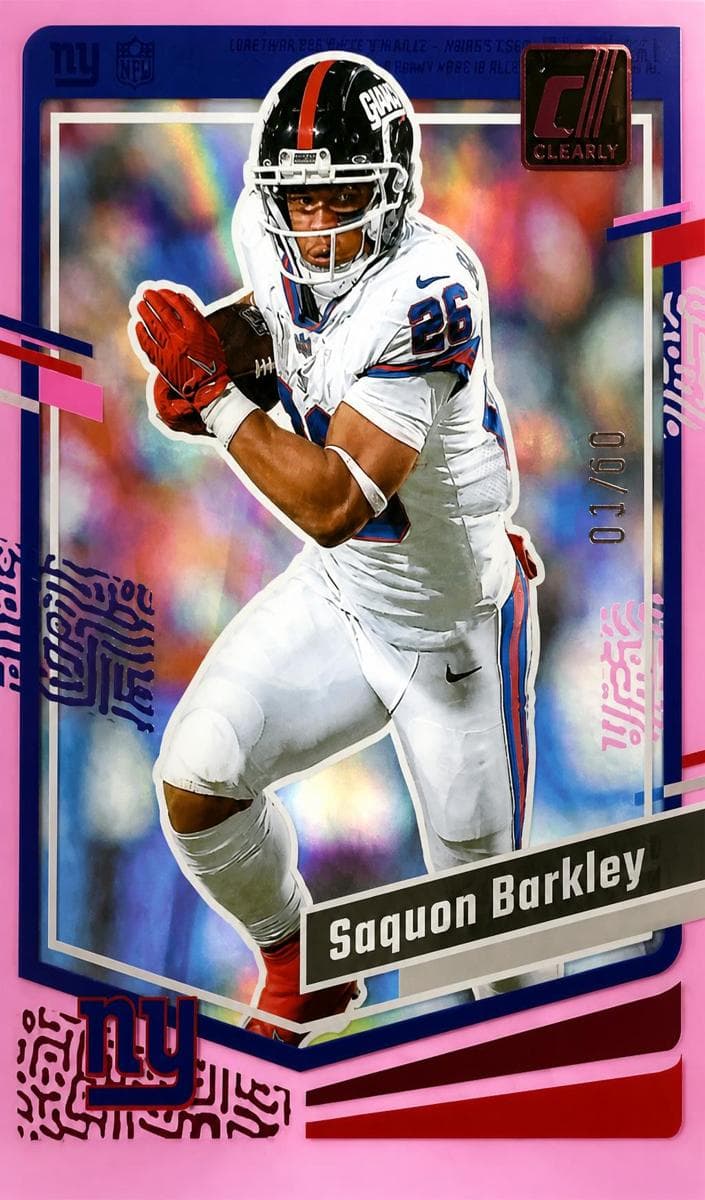 Saquon Barkley 2023 panini Clearly Donruss