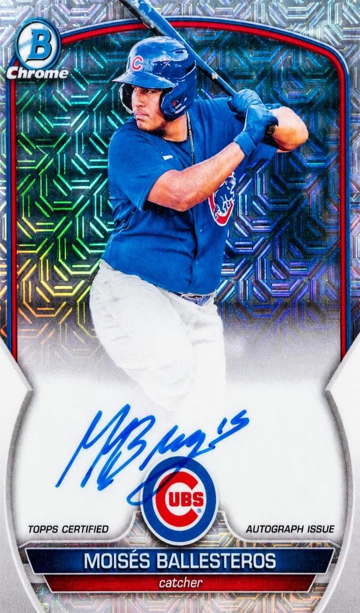 Moises Ballesteros 2023 bowman Chrome Mega Box Prospect Autograph