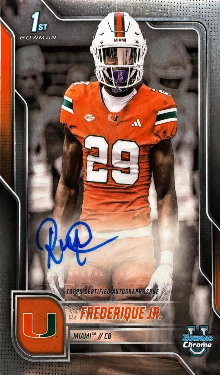 OJ Frederique Jr. 2025 bowman Bowman University Chrome