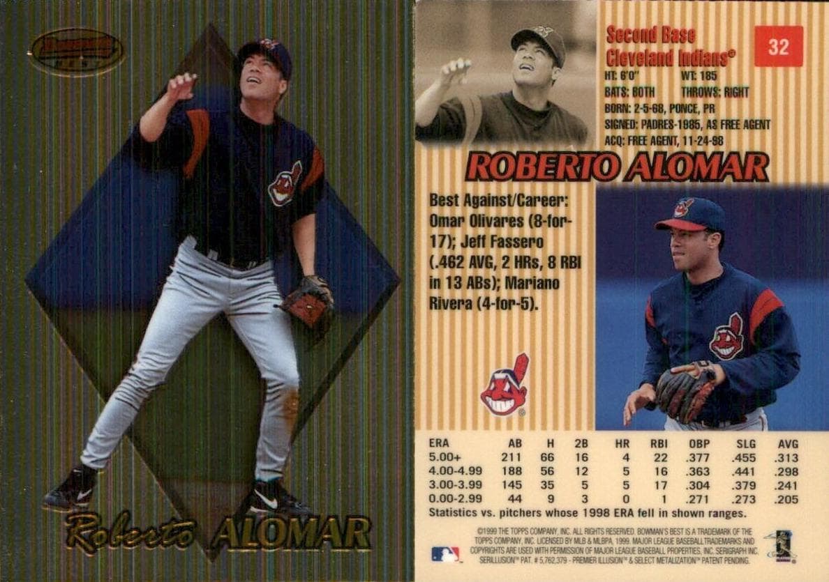 Roberto Alomar 1999 bowman Bowman's Best