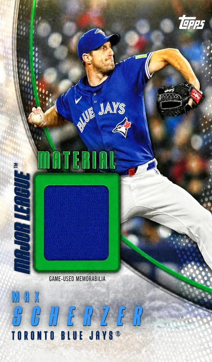 Max Scherzer 2025 topps Update Major League Material Baseball Green