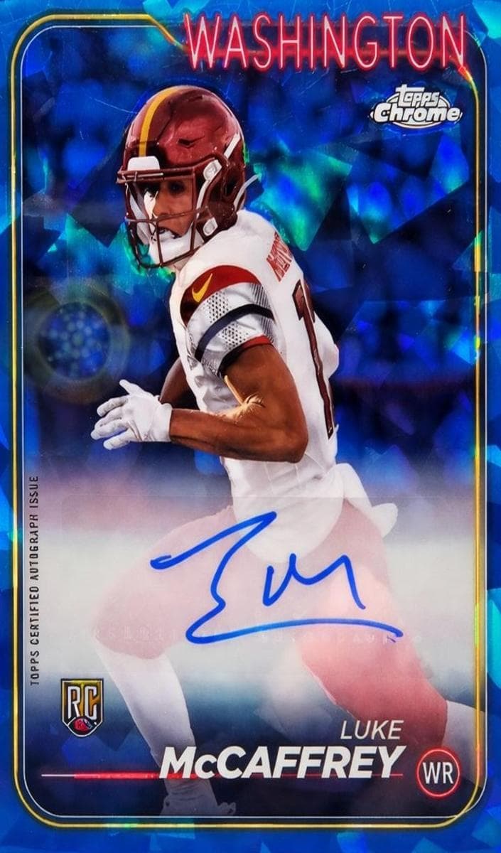 Luke McCaffrey 2024 topps Topps Chrome Sapphire Edition