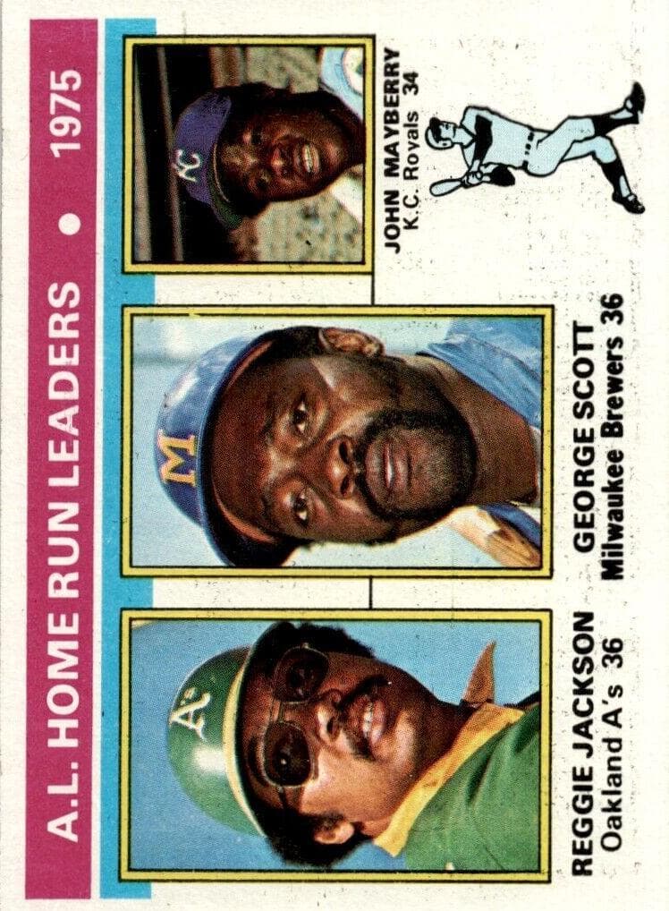 1975 AL Home Run Leaders (Reggie Jackson / George Scott / John Mayberry) #194
