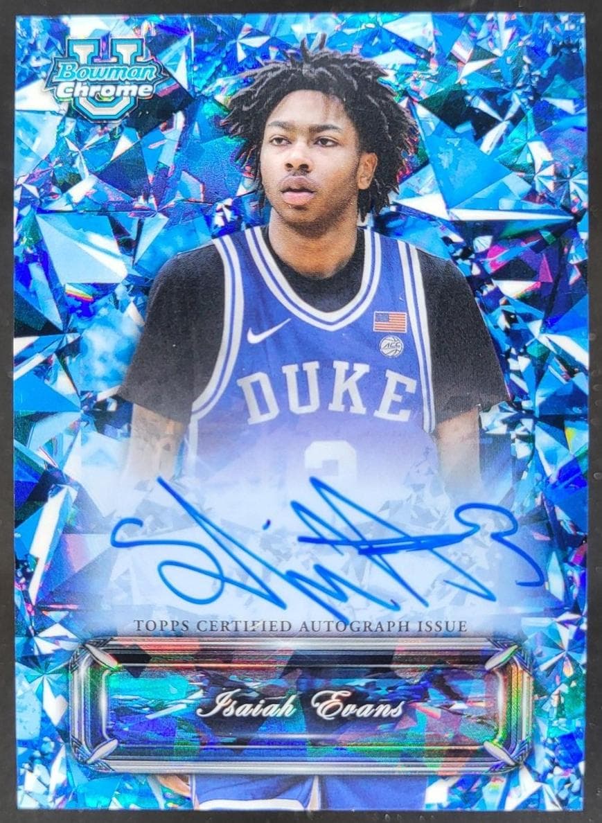 Isaiah Evans 2024 bowman Bowman University Chrome Sapphire