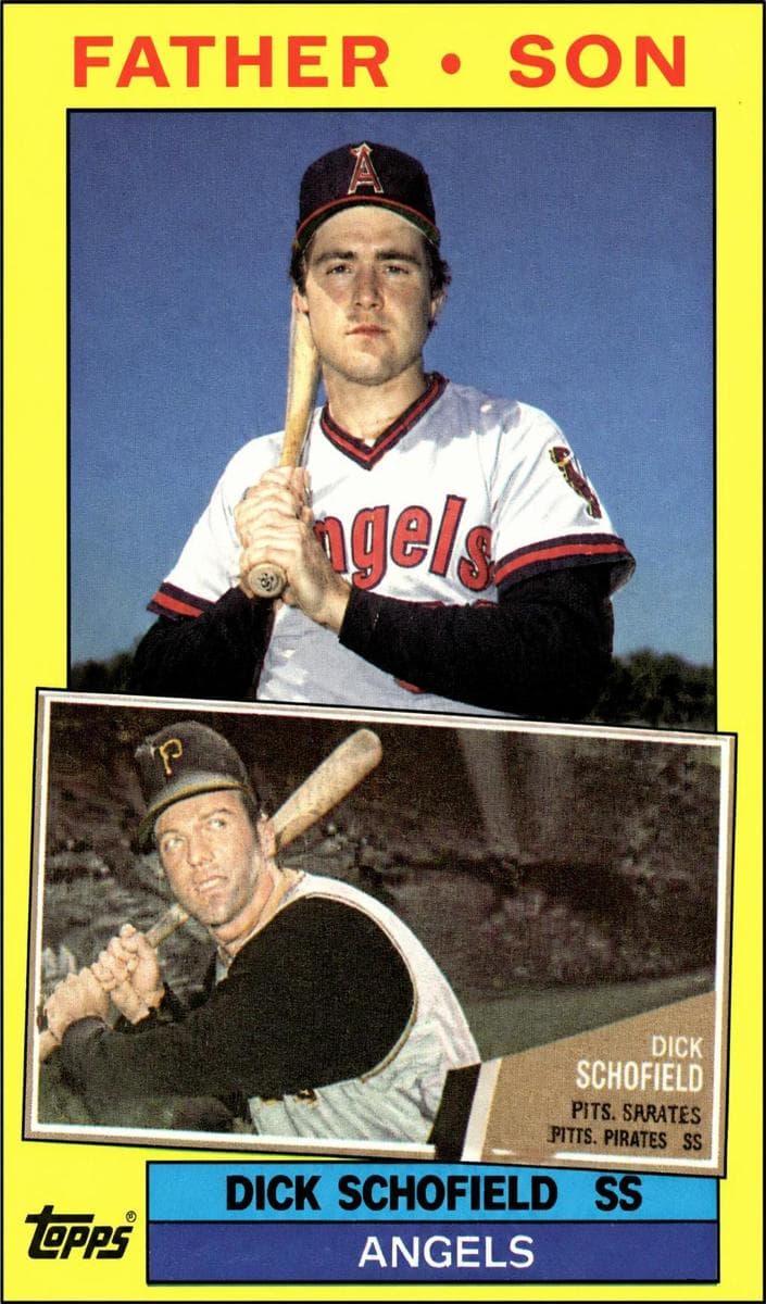 Dick Schofield / Dick Schofield Jr. 1985 topps Father - Son