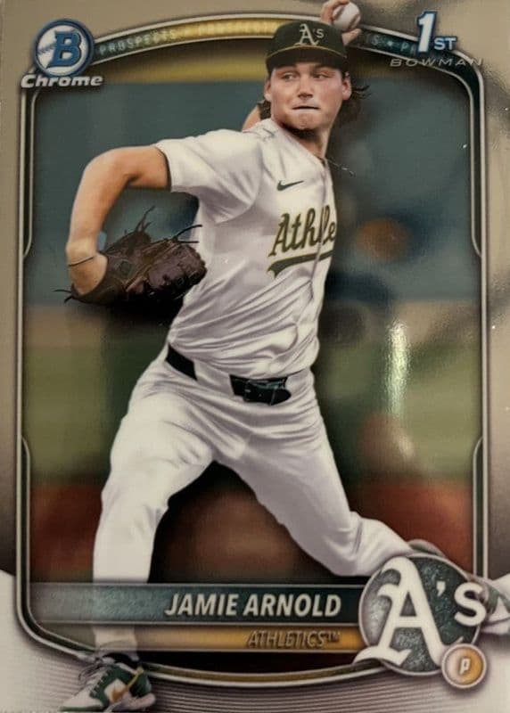 Jamie Arnold 2025 bowman Bowman Draft Chrome College Variation - Gold Refractor example 1