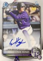 Ethan Hedges 2025 bowman Bowman Draft Chrome Prospect Auto (1st)