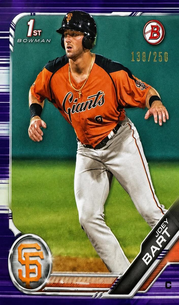 Joey Bart 2019 bowman Bowman Draft Sapphire Edition