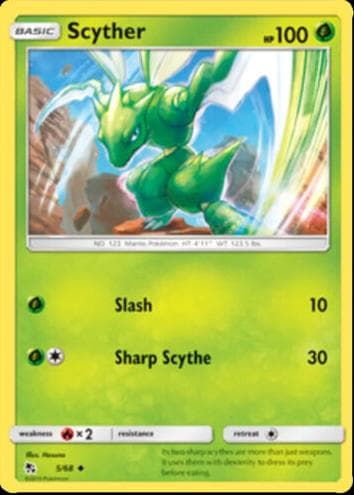 Scyther trading card