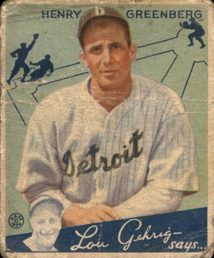 Hank Greenberg 1934 unknown Goudey