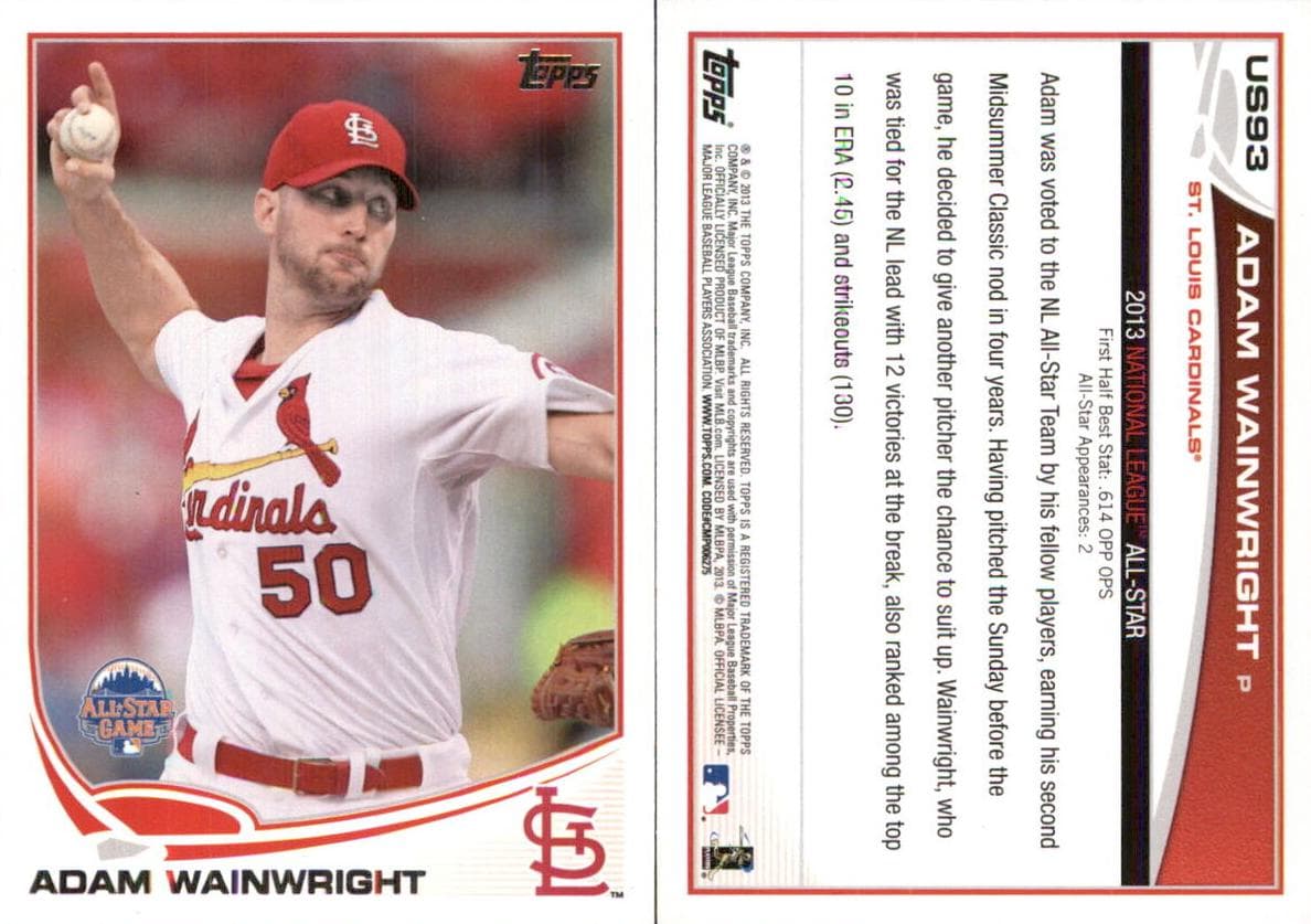 Adam Wainwright 2013 topps Topps Update