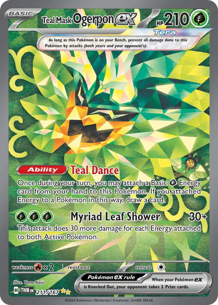 Teal Mask Ogerpon ex 2024 Pokemon Twilight Masquerade