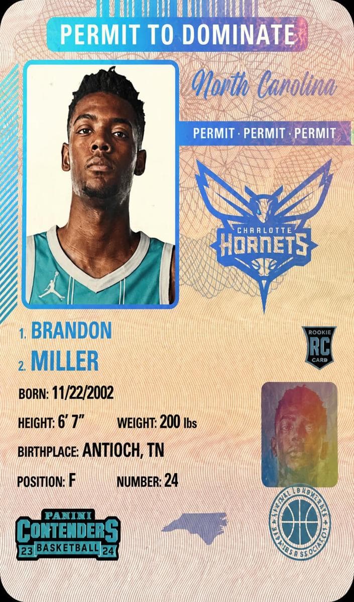 Brandon Miller 2023 panini Panini Contenders