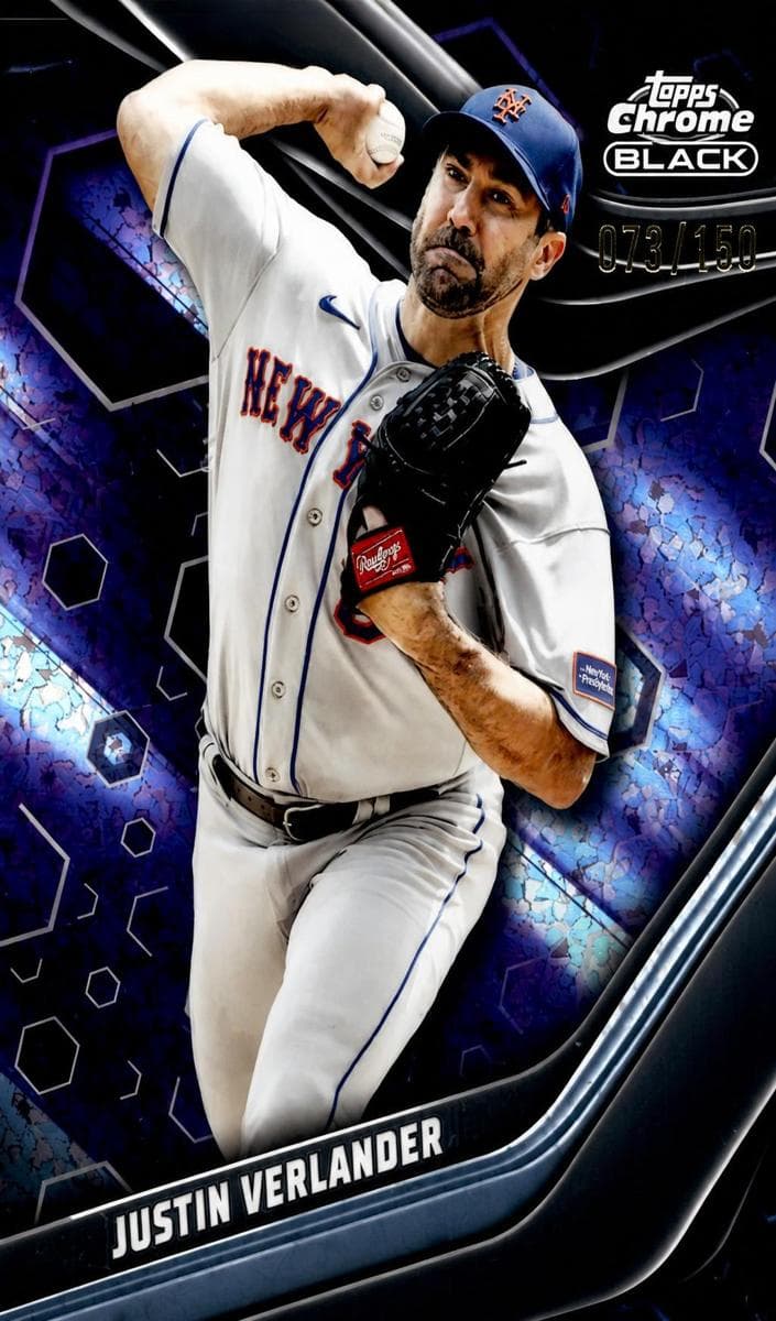 Justin Verlander 2023 topps Topps Chrome Black