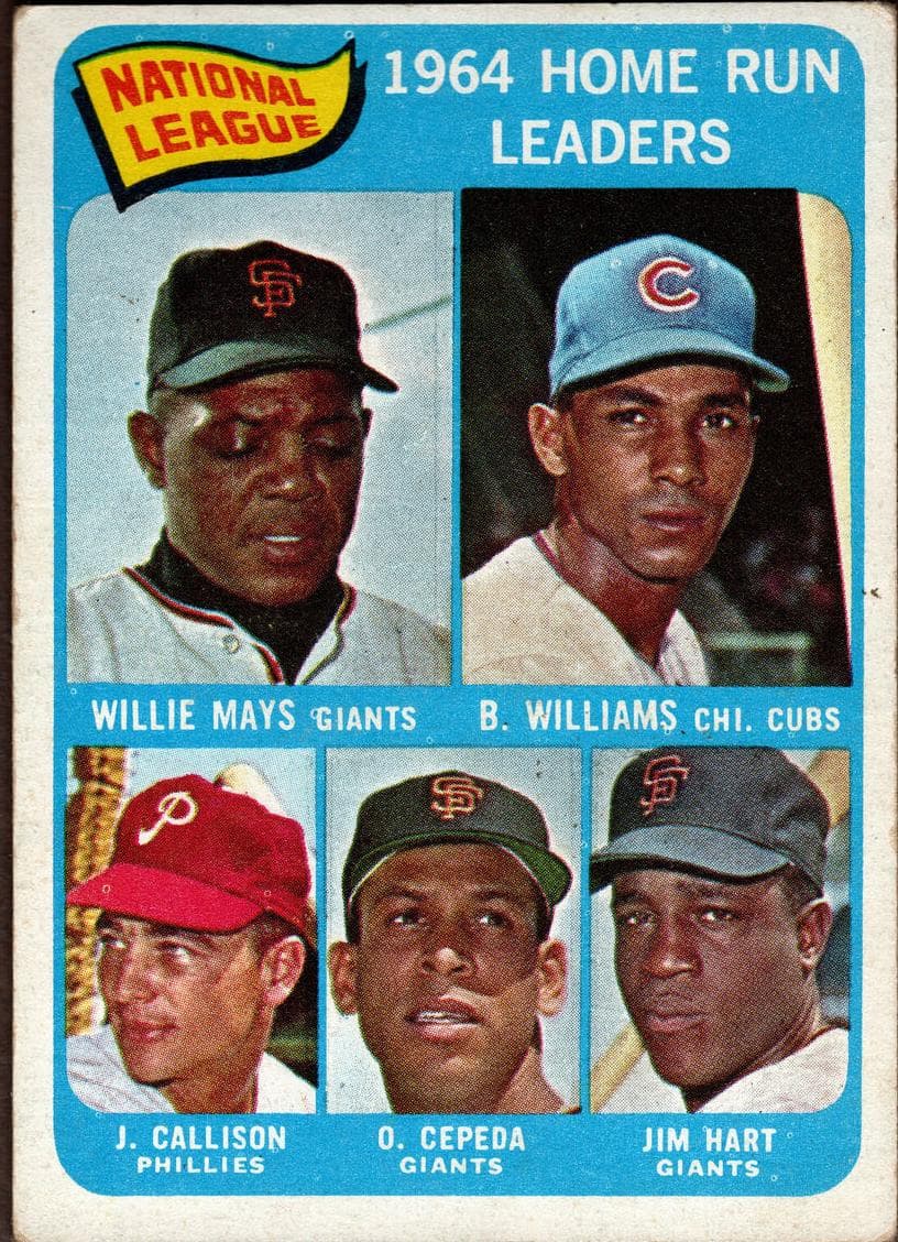 National League 1964 Home Run Leaders (Willie Mays / Billy Williams / Johnny Callison / Orlando Cepeda / Jim Hart) #4
