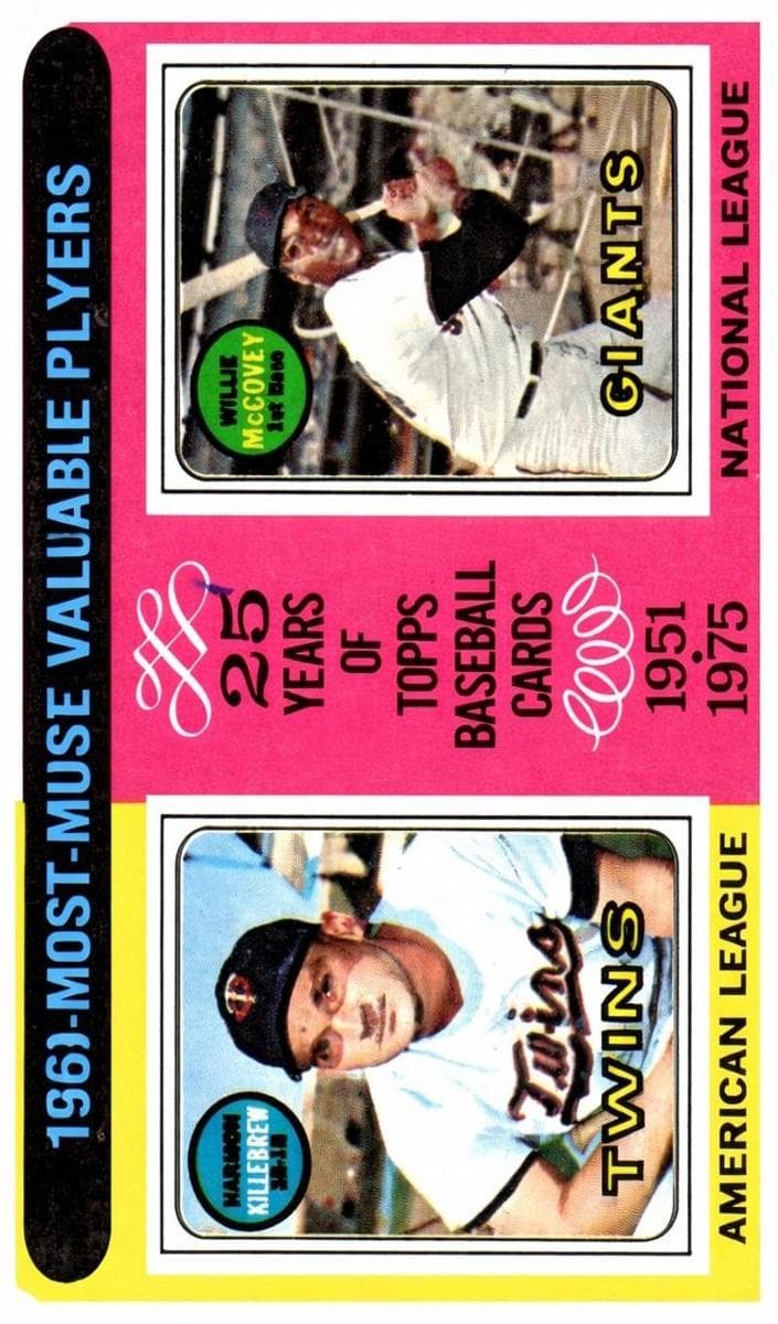 1969 MVPs (Harmon Killebrew / Willie McCovey) 1975 topps Topps