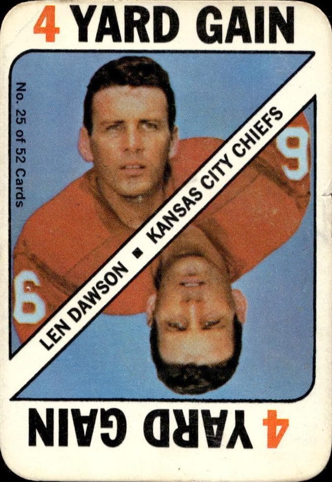 Len Dawson 1971 topps Game Cards