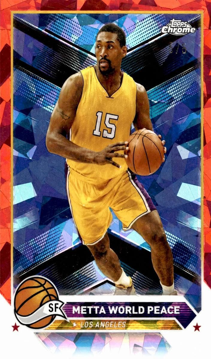 Metta World Peace 2023 topps Topps Chrome Sapphire Edition