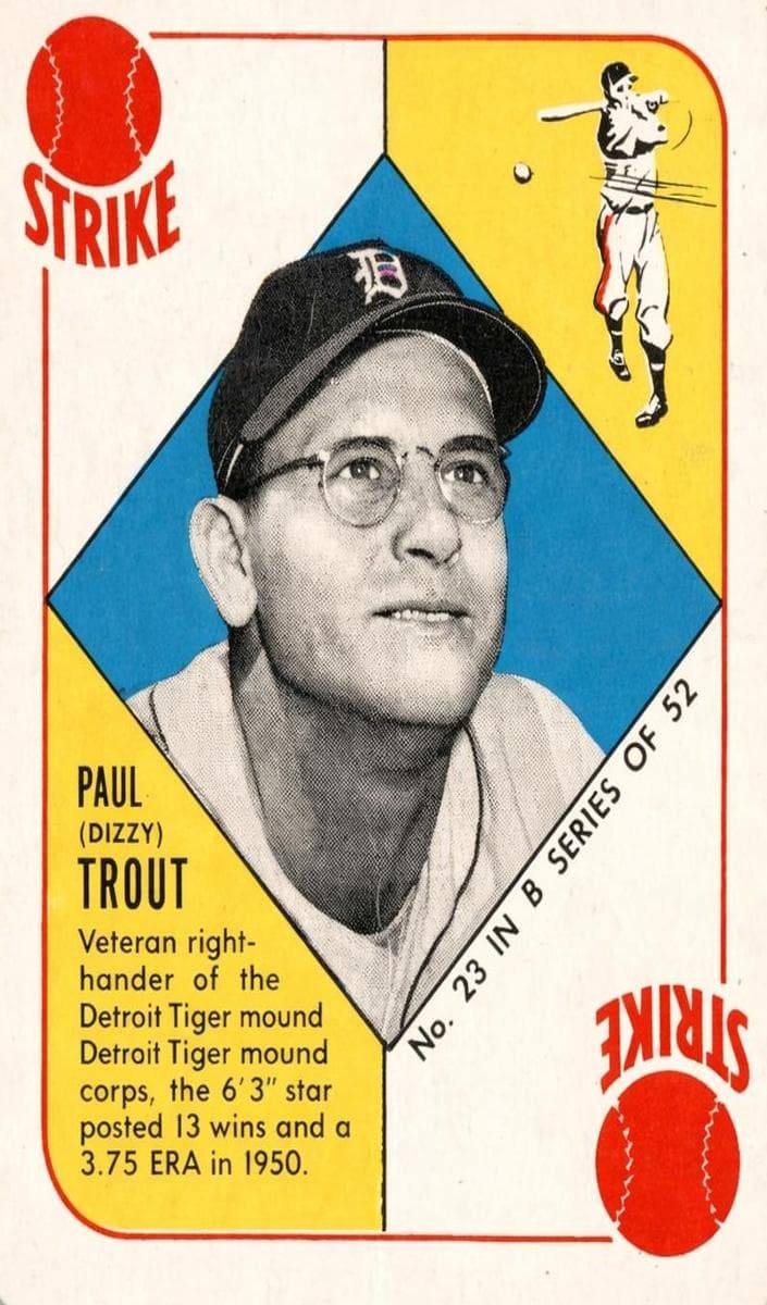 Dizzy Trout 1951 topps Topps Blue Backs