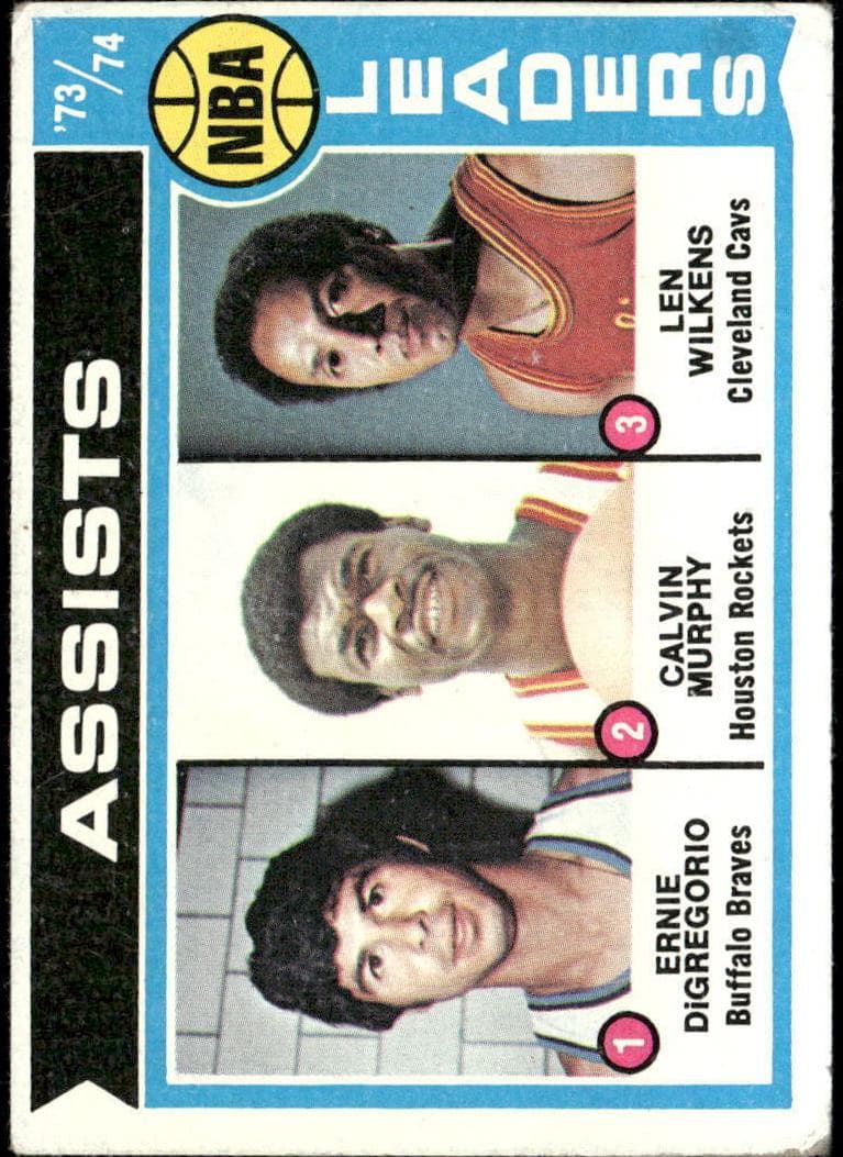 NBA '73-74 Assist Leaders (Ernie DiGregorio / Calvin Murphy / Len Wilkens) 1974 topps Topps