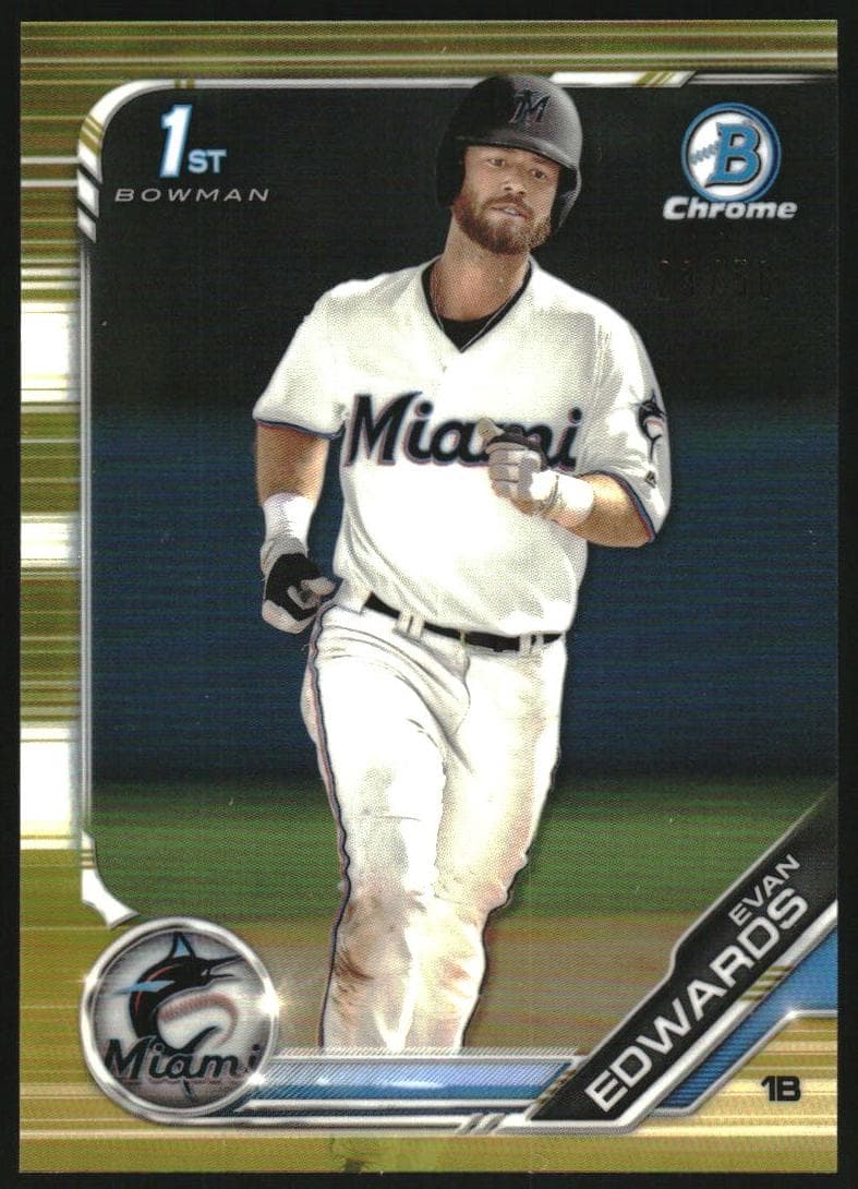 Evan Edwards 2019 bowman Bowman Draft Sapphire Edition